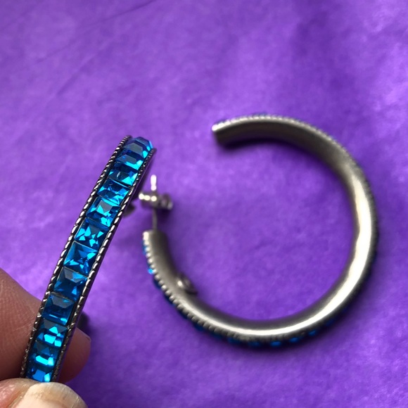 NWOT-sterling silver and blue stones earrings - Picture 1 of 8